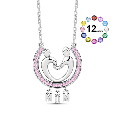 Mother and Child Heart Shape Necklace