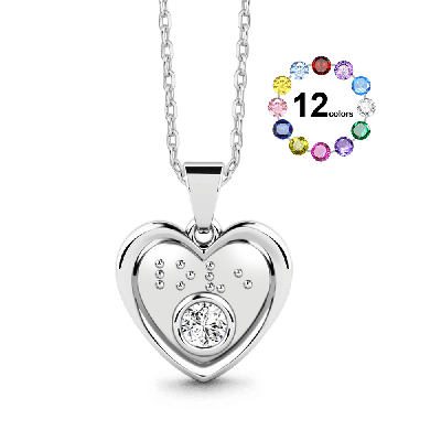 Braille Heart Necklace