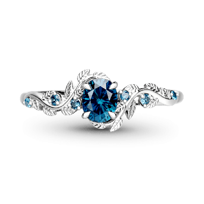 Leaf & Vine Round-cut Ring