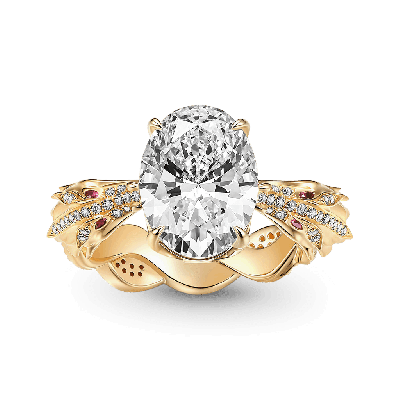 Twisted Band Oval-Cut Ring
