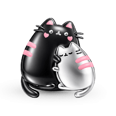 Cat Mother & Baby Hug Charm