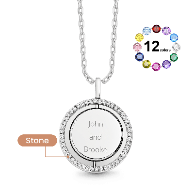 Engravable Round Pendant Necklace