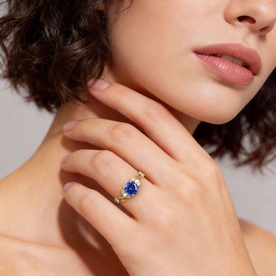 Hexagon-Cut Engagement Ring