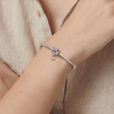 Mother Heart with Baby Shoes Charm