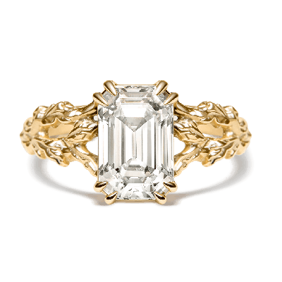 Leaf  Emerald-Cut Ring