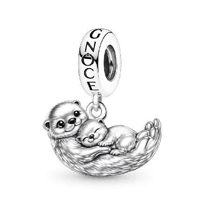 Otter Embraces Baby Pendant
