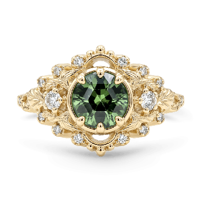 Leaf Round-Cut Ring