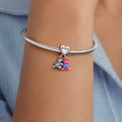 Birthstone Bear Embraces Heart Pendant