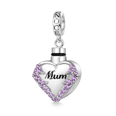 Mom Heart Memorial Urn Ashes Pendant