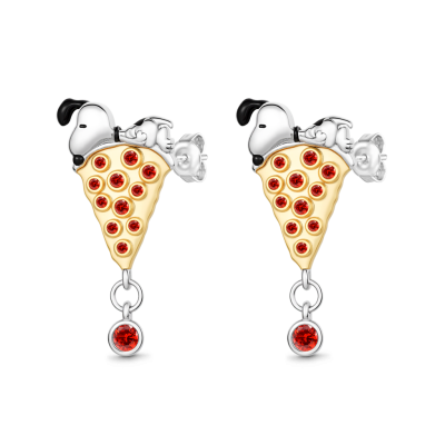 Snoopy Pizza Stud Earrings