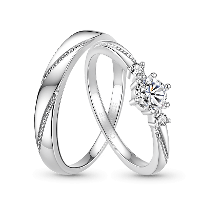 'Love At First Sight' Adjustable Diamond Couple Rings