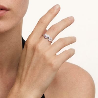 Customized Initial Birthstone Ring