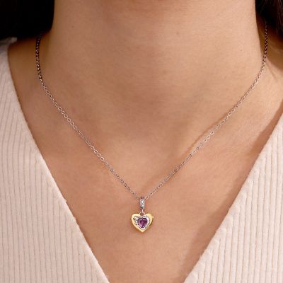 Heart Birthstone Engravable Charm