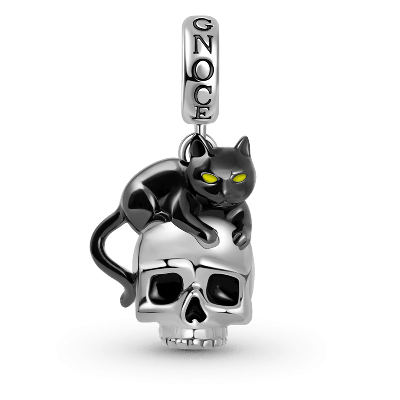 Black Cat with Skull